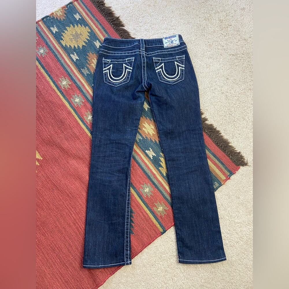 True Religion Y2K Vintage Low Rise Straight Leg Jeans Size 2/25 - Picture 4 of 5